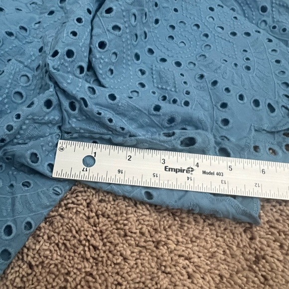 NWT new large Anthropologie ett:twa eyelet shorts blue elastic waist lace - Picture 12 of 12